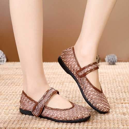 Soft Breathable Mesh Hook Loop Flats