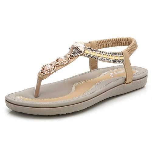 Metal Clip Toe Casual Beach Sandals