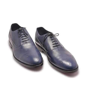 Men Blue Leather Shoes